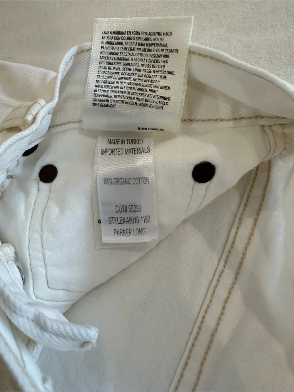 Agolde Parker long panna cotta White High-Rise Frayed Hem Jean Shorts